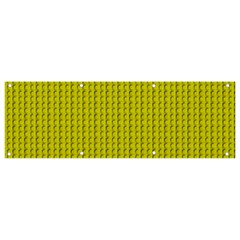 Yellow Lego Texture Macro, Yellow Dots Background Banner And Sign 9  X 3 