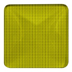 Yellow Lego Texture Macro, Yellow Dots Background Square Glass Fridge Magnet (4 Pack) by nateshop