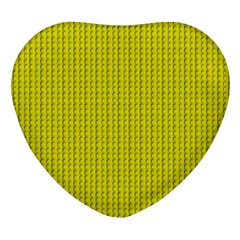 Yellow Lego Texture Macro, Yellow Dots Background Heart Glass Fridge Magnet (4 Pack) by nateshop