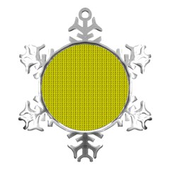 Yellow Lego Texture Macro, Yellow Dots Background Metal Small Snowflake Ornament by nateshop