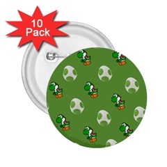 Yoshi Print, Super, Huevo, Game, Green, Egg, Mario 2 25  Buttons (10 Pack)  by nateshop