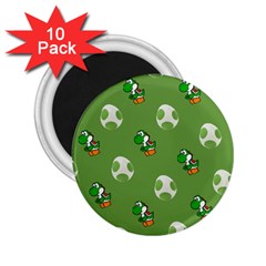 Yoshi Print, Super, Huevo, Game, Green, Egg, Mario 2 25  Magnets (10 Pack)  by nateshop