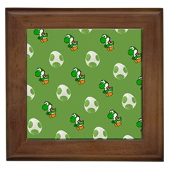 Yoshi Print, Super, Huevo, Game, Green, Egg, Mario Framed Tile by nateshop