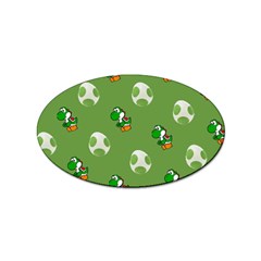 Yoshi Print, Super, Huevo, Game, Green, Egg, Mario Sticker (oval) by nateshop