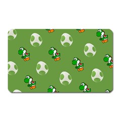 Yoshi Print, Super, Huevo, Game, Green, Egg, Mario Magnet (rectangular) by nateshop