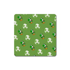 Yoshi Print, Super, Huevo, Game, Green, Egg, Mario Square Magnet by nateshop