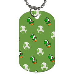 Yoshi Print, Super, Huevo, Game, Green, Egg, Mario Dog Tag (one Side) by nateshop