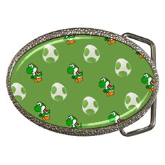 Yoshi Print, Super, Huevo, Game, Green, Egg, Mario Belt Buckles by nateshop