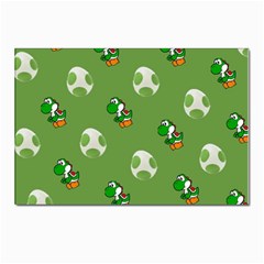 Yoshi Print, Super, Huevo, Game, Green, Egg, Mario Postcard 4 x 6  (pkg Of 10) by nateshop