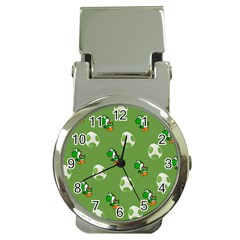 Yoshi Print, Super, Huevo, Game, Green, Egg, Mario Money Clip Watches by nateshop