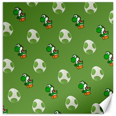 Yoshi Print, Super, Huevo, Game, Green, Egg, Mario Canvas 12  X 12  by nateshop