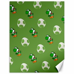 Yoshi Print, Super, Huevo, Game, Green, Egg, Mario Canvas 12  X 16  by nateshop