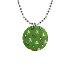 Yoshi Print, Super, Huevo, Game, Green, Egg, Mario 1  Button Necklace by nateshop