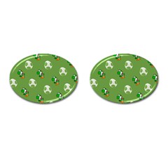 Yoshi Print, Super, Huevo, Game, Green, Egg, Mario Cufflinks (oval) by nateshop