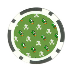 Yoshi Print, Super, Huevo, Game, Green, Egg, Mario Poker Chip Card Guard by nateshop