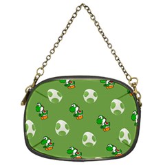 Yoshi Print, Super, Huevo, Game, Green, Egg, Mario Chain Purse (one Side)