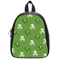 Yoshi Print, Super, Huevo, Game, Green, Egg, Mario School Bag (small) by nateshop