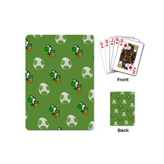 Yoshi Print, Super, Huevo, Game, Green, Egg, Mario Playing Cards Single Design (mini) by nateshop