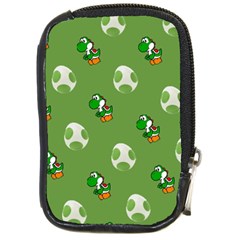 Yoshi Print, Super, Huevo, Game, Green, Egg, Mario Compact Camera Leather Case by nateshop