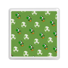 Yoshi Print, Super, Huevo, Game, Green, Egg, Mario Memory Card Reader (square) by nateshop