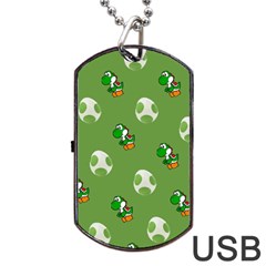 Yoshi Print, Super, Huevo, Game, Green, Egg, Mario Dog Tag Usb Flash (two Sides) by nateshop