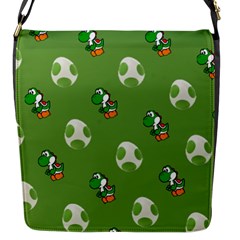 Yoshi Print, Super, Huevo, Game, Green, Egg, Mario Flap Closure Messenger Bag (s) by nateshop