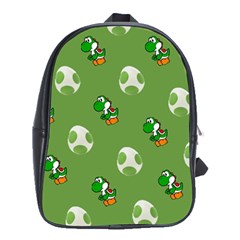 Yoshi Print, Super, Huevo, Game, Green, Egg, Mario School Bag (xl) by nateshop