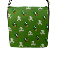 Yoshi Print, Super, Huevo, Game, Green, Egg, Mario Flap Closure Messenger Bag (l) by nateshop