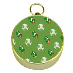 Yoshi Print, Super, Huevo, Game, Green, Egg, Mario Gold Compasses by nateshop