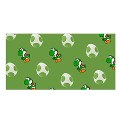 Yoshi Print, Super, Huevo, Game, Green, Egg, Mario Satin Shawl 45  X 80  by nateshop