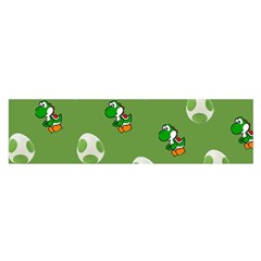 Yoshi Print, Super, Huevo, Game, Green, Egg, Mario Oblong Satin Scarf (16  X 60 ) by nateshop