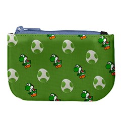 Yoshi Print, Super, Huevo, Game, Green, Egg, Mario Large Coin Purse by nateshop