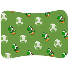 Yoshi Print, Super, Huevo, Game, Green, Egg, Mario Velour Seat Head Rest Cushion by nateshop