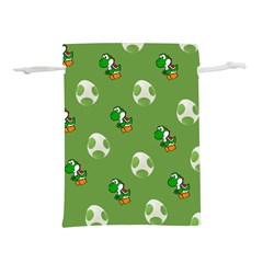 Yoshi Print, Super, Huevo, Game, Green, Egg, Mario Lightweight Drawstring Pouch (l) by nateshop