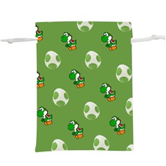 Yoshi Print, Super, Huevo, Game, Green, Egg, Mario Lightweight Drawstring Pouch (xl) by nateshop