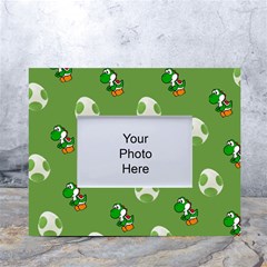 Yoshi Print, Super, Huevo, Game, Green, Egg, Mario White Tabletop Photo Frame 4 x6  by nateshop