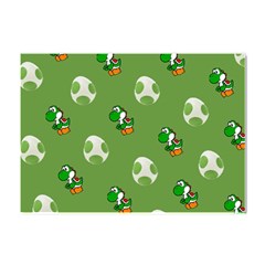 Yoshi Print, Super, Huevo, Game, Green, Egg, Mario Crystal Sticker (a4) by nateshop