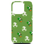 Yoshi Print, Super, Huevo, Game, Green, Egg, Mario iPhone 14 Pro Black UV Print Case Front