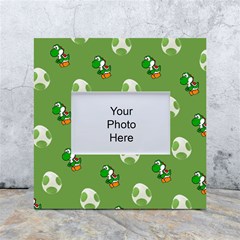 Yoshi Print, Super, Huevo, Game, Green, Egg, Mario White Box Photo Frame 4  X 6  by nateshop