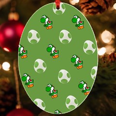 Yoshi Print, Super, Huevo, Game, Green, Egg, Mario Uv Print Acrylic Ornament Oval by nateshop