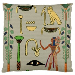 Egyptian Man Artifact Royal Large Premium Plush Fleece Cushion Case (two Sides) by Proyonanggan