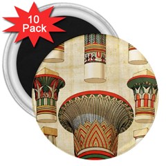 Egyptian Architecture Column 3  Magnets (10 Pack)  by Proyonanggan