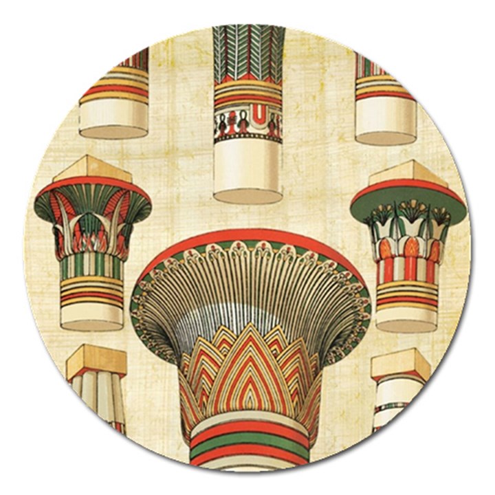 Egyptian Architecture Column Magnet 5  (Round)