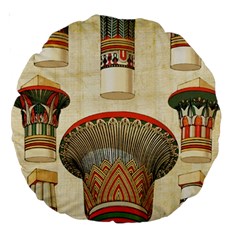 Egyptian Architecture Column Large 18  Premium Round Cushions by Proyonanggan