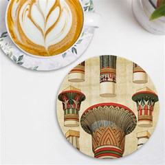 Egyptian Architecture Column Uv Print Round Tile Coaster