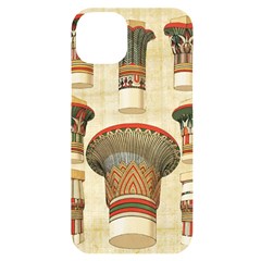 Egyptian Architecture Column Iphone 14 Plus Black Uv Print Case by Proyonanggan