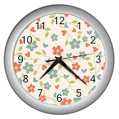 Abstract-1 Wall Clock (silver) by nateshop