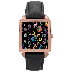 Abstract-2 Rose Gold Leather Watch  by nateshop