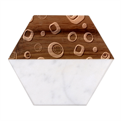 Abstract-2 Marble Wood Coaster (hexagon)  by nateshop