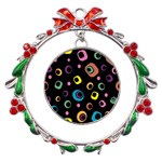 Abstract-2 Metal X mas Wreath Ribbon Ornament Front